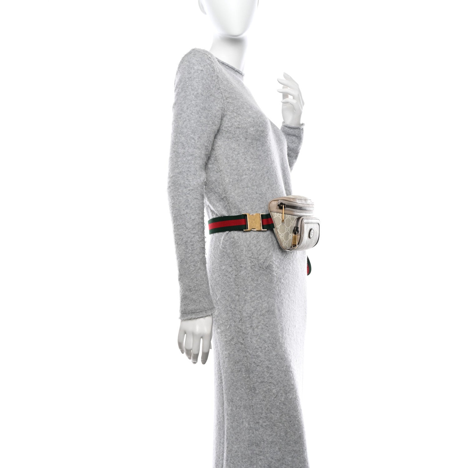 Gucci GG Supreme Monogram Textured Calfskin Web Retro Interlocking G Belt Bag Beige Mystic White Oatmeal 2 of 14