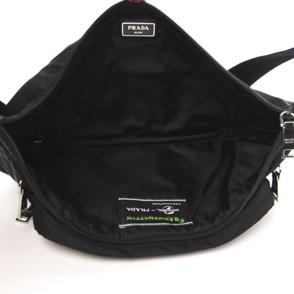 Prada X UNIVERSAL STUDIOS Tessuto Nylon Montagna Frankenstein Print Multi Zip Belt Bag Black Menta 5 of 10