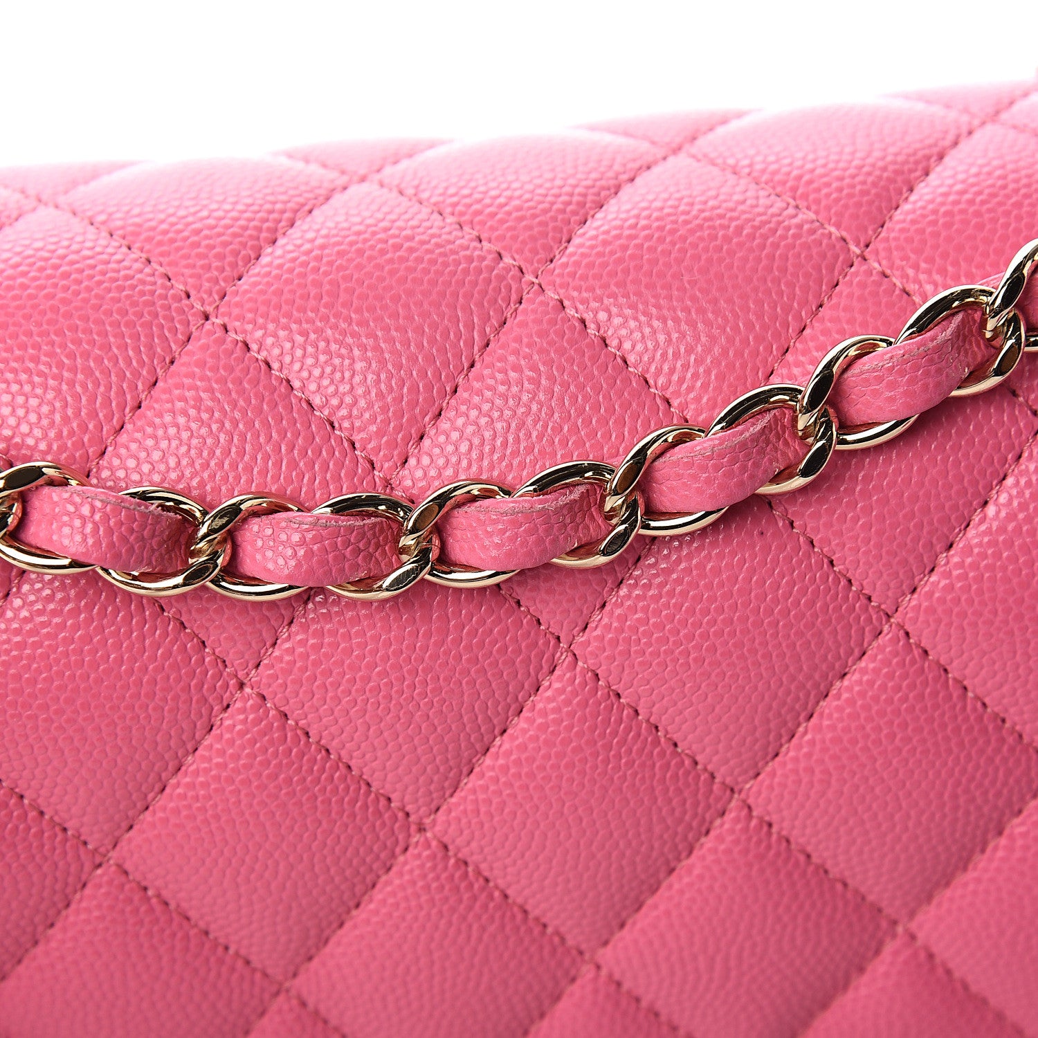 Chanel Caviar Quilted Medium Double Flap Pink 10 of 12