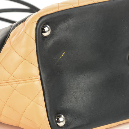Chanel Calfskin Quilted Large Cambon Tote Beige Black 8 of 8