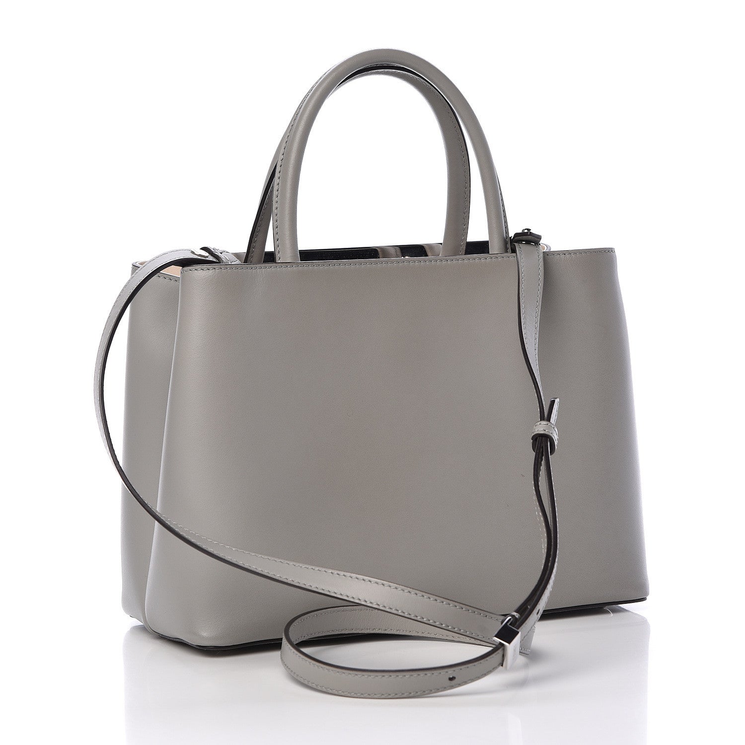 Fendi Vitello Cenury Petite 2Jours Tote Ghiaccio Camelia 3 of 12