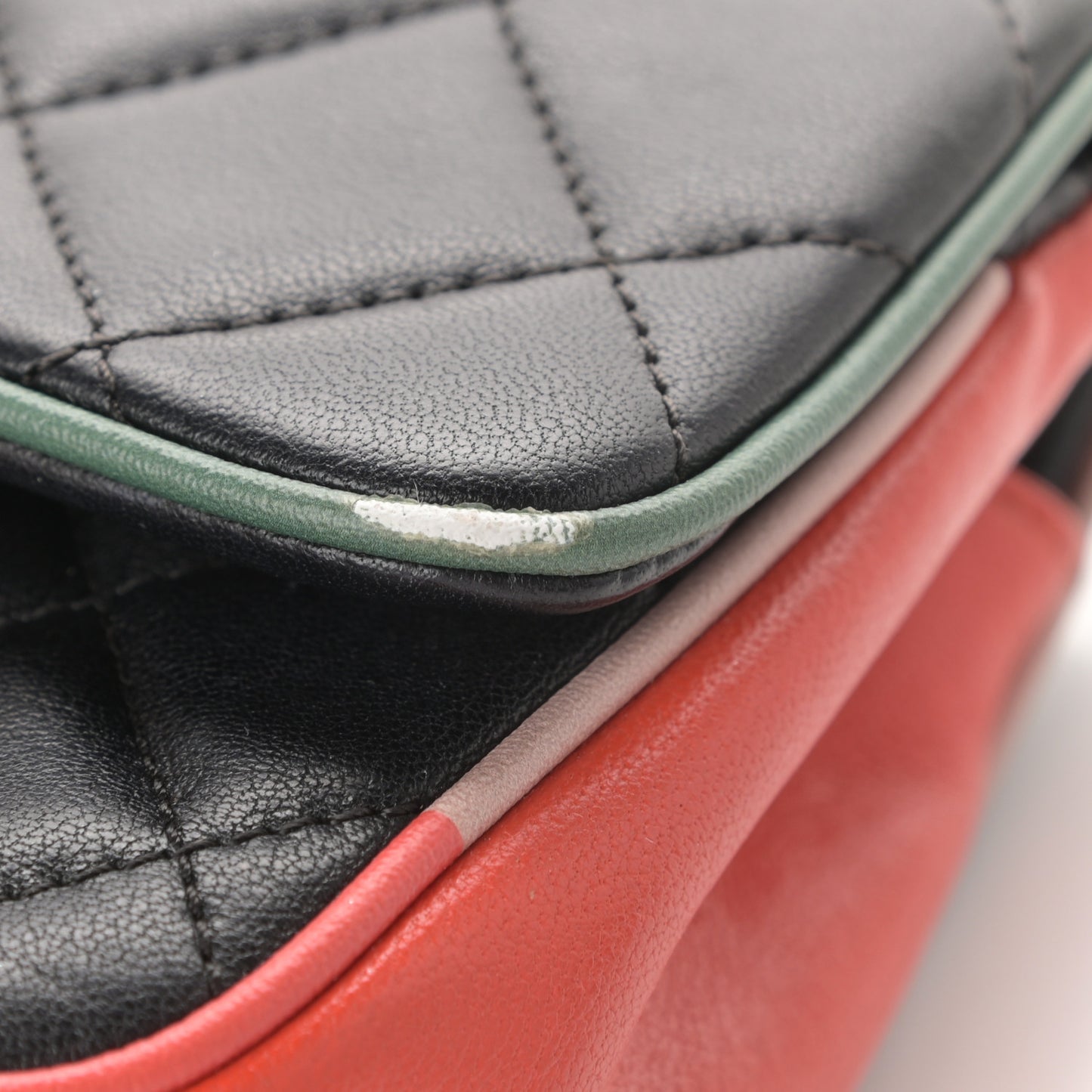 Lambskin Plexiglass Quilted Small Cuba Color Flap Black Multicolor