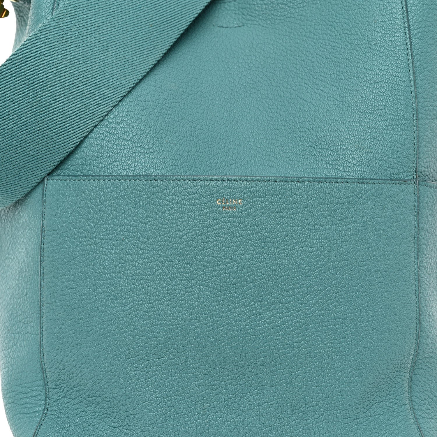 Celine Soft Grained Calfskin Sangle Bucket Bag Antarctic 7 of 11