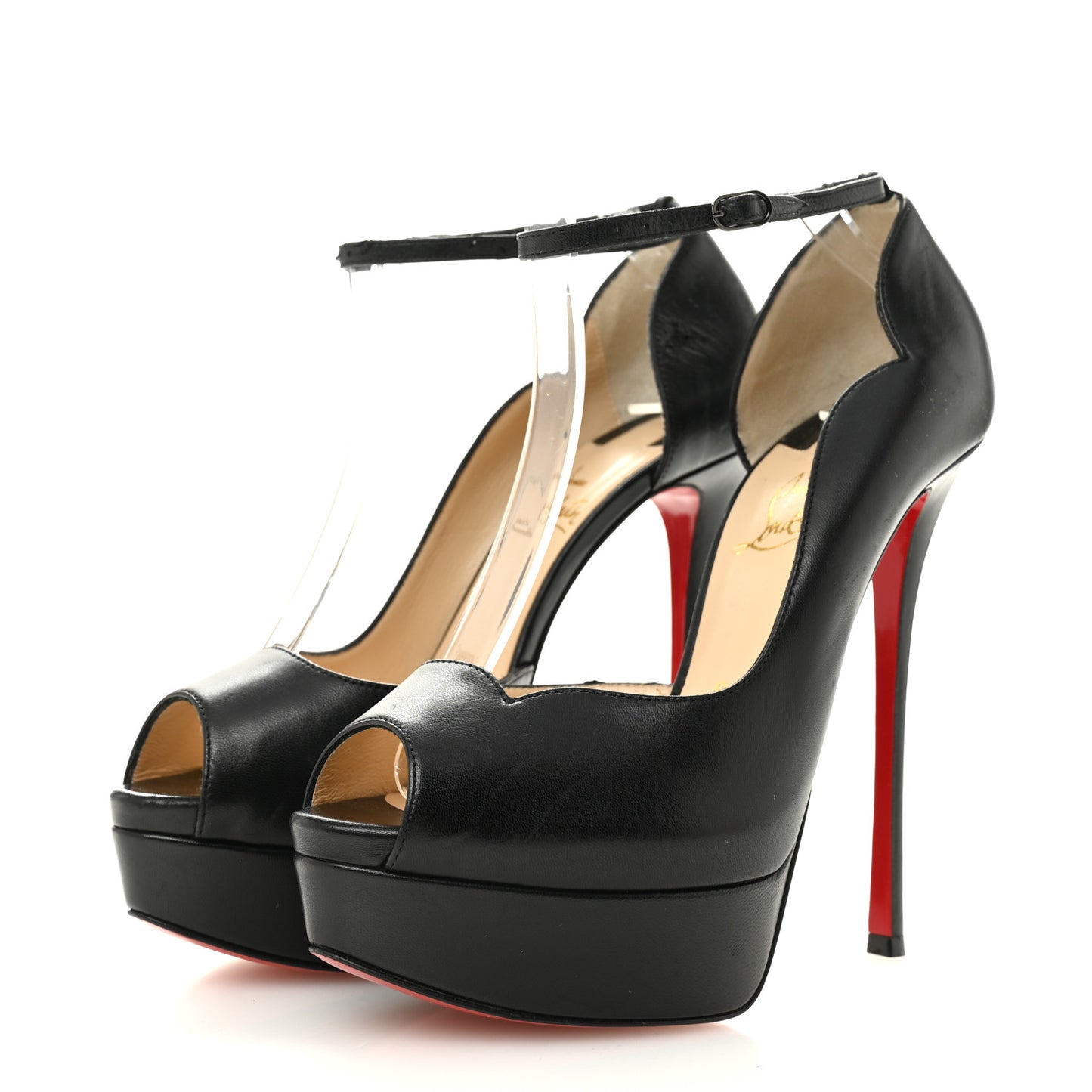 Nappa After Sun Round Chick Alta Platform Peep Toe 120 Pumps 37 Black