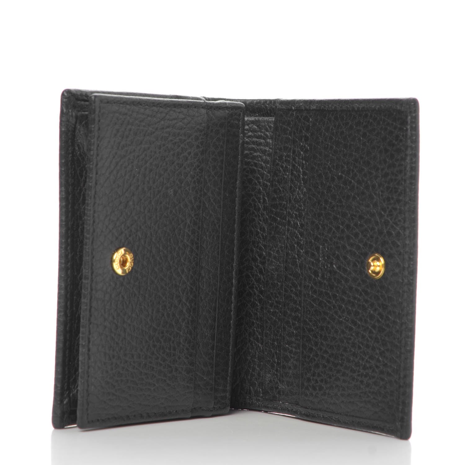 Gucci Pebbled Calfskin GG Marmont Card Case Black 5 of 8