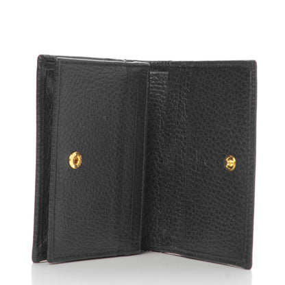 Gucci Pebbled Calfskin GG Marmont Card Case Black 5 of 8