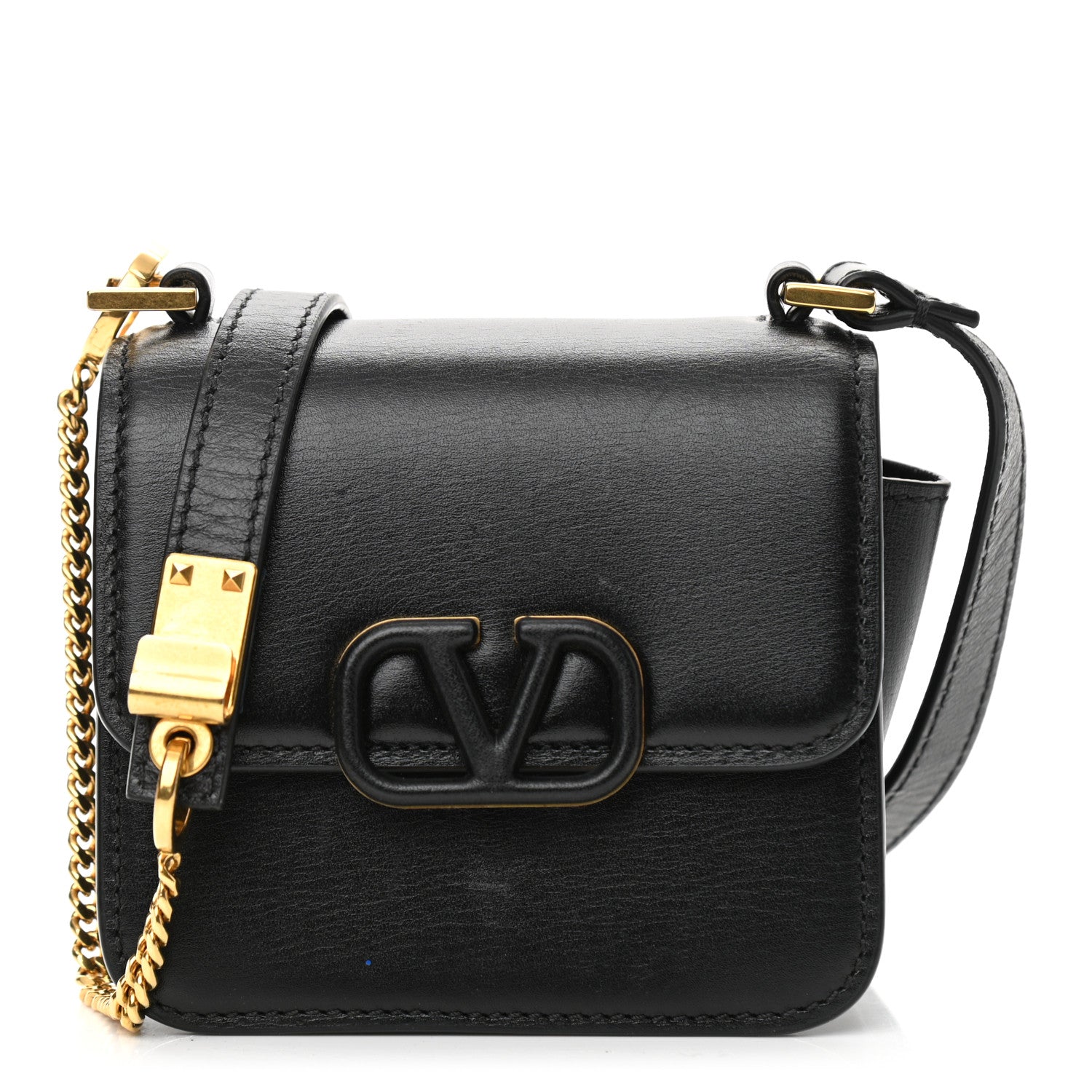 Valentino Garavani Smooth Calfskin Micro VSling Shoulder Bag Black 1 of 10