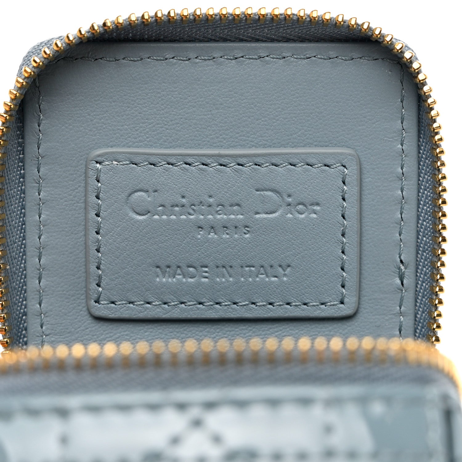 Christian Dior Patent Cannage Cube Wristlet Blue 6 of 10