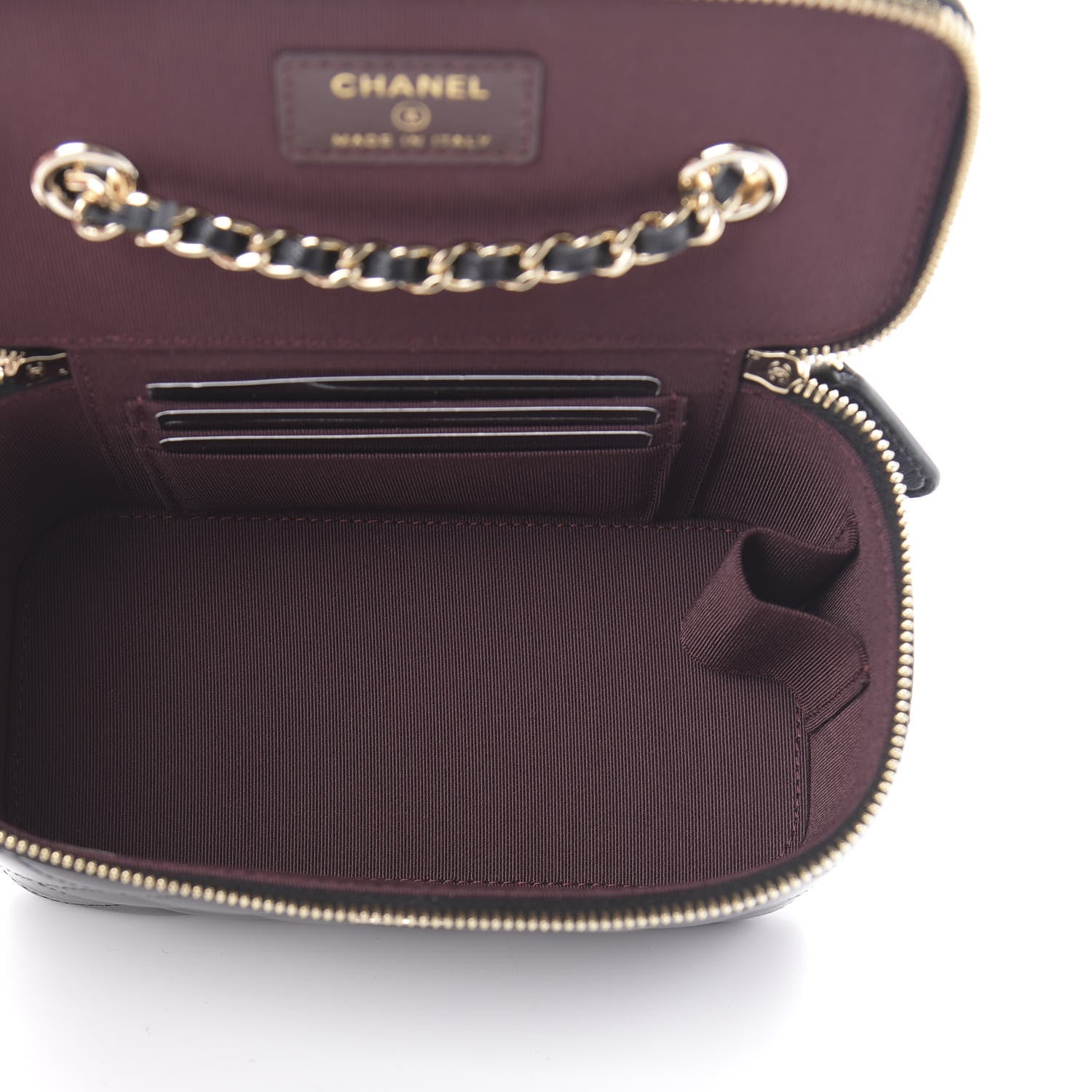 Chanel Lambskin Quilted Small Vanity Case With Chain Black 5 of 11