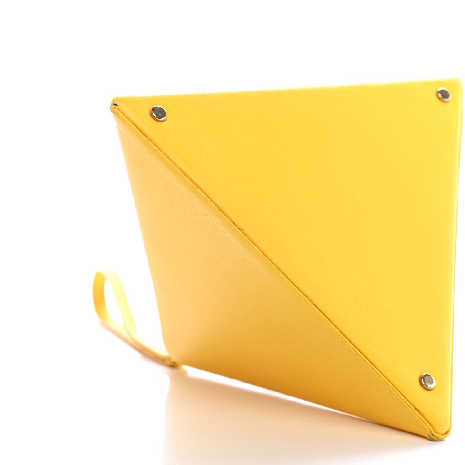 Saint Laurent Lambskin Pyramid Clutch Yellow 7 of 9