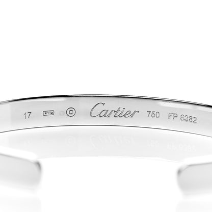 Cartier 18K White Gold LOVE Cuff Bracelet 17 4 of 4