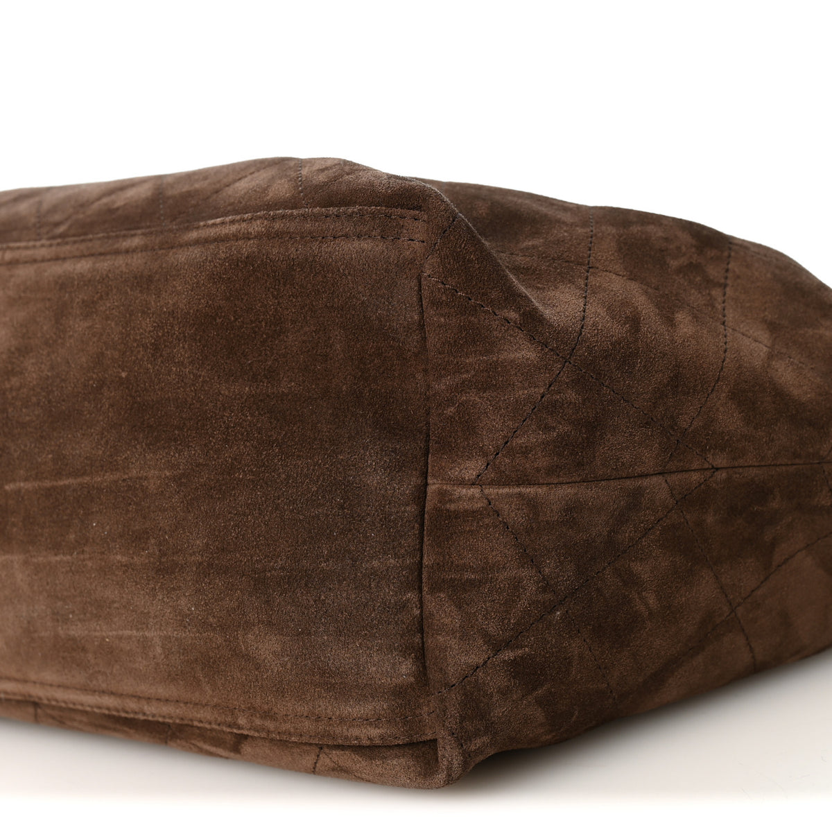 Suede Quilted Neo Cabas Small Shopping Tote Dark Brown