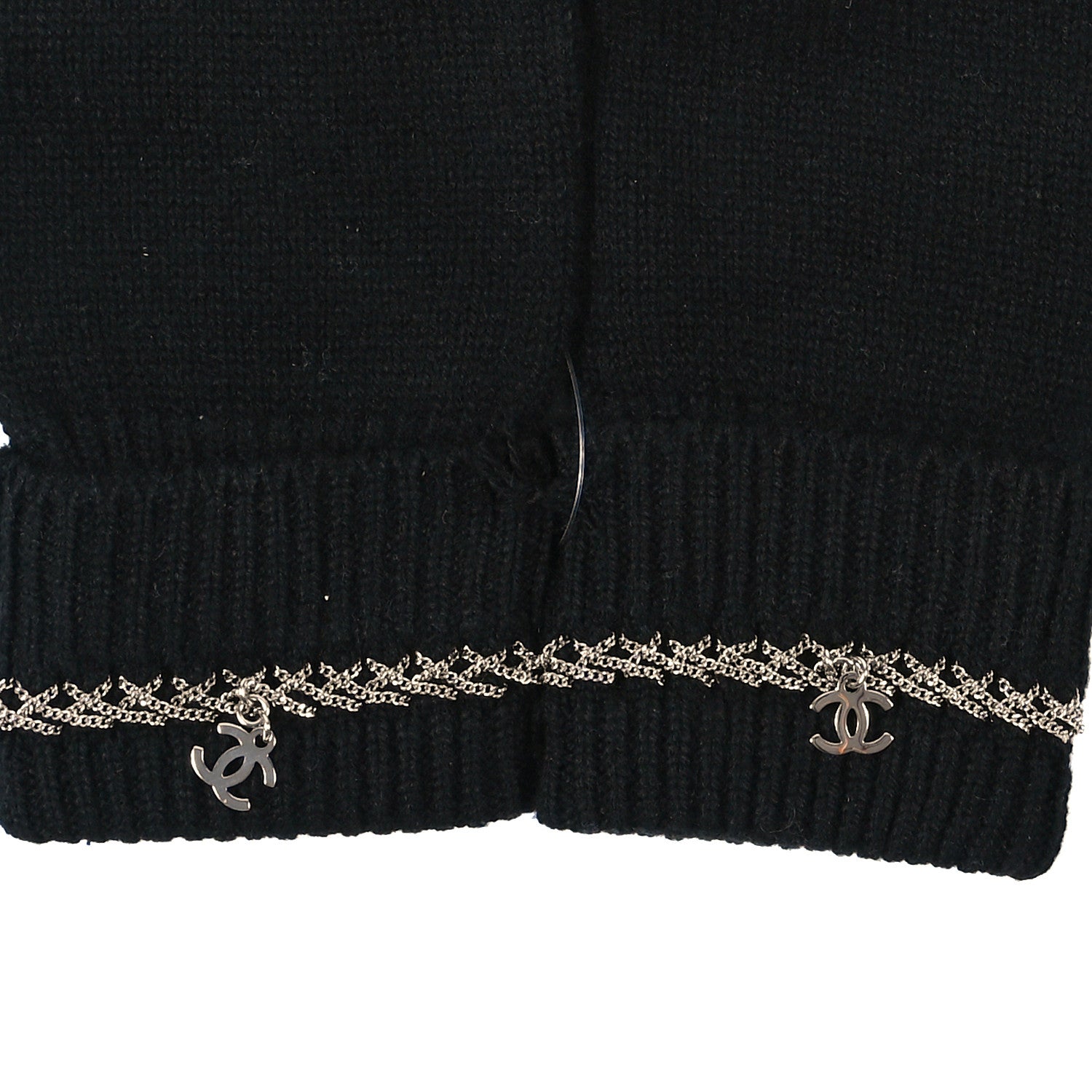 Chanel Cashmere Chain CC Gloves Black 3 of 4
