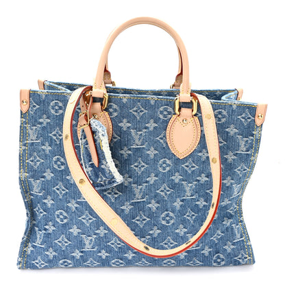 Louis Vuitton Monogram Denim Onthego MM Blue 1 of 10