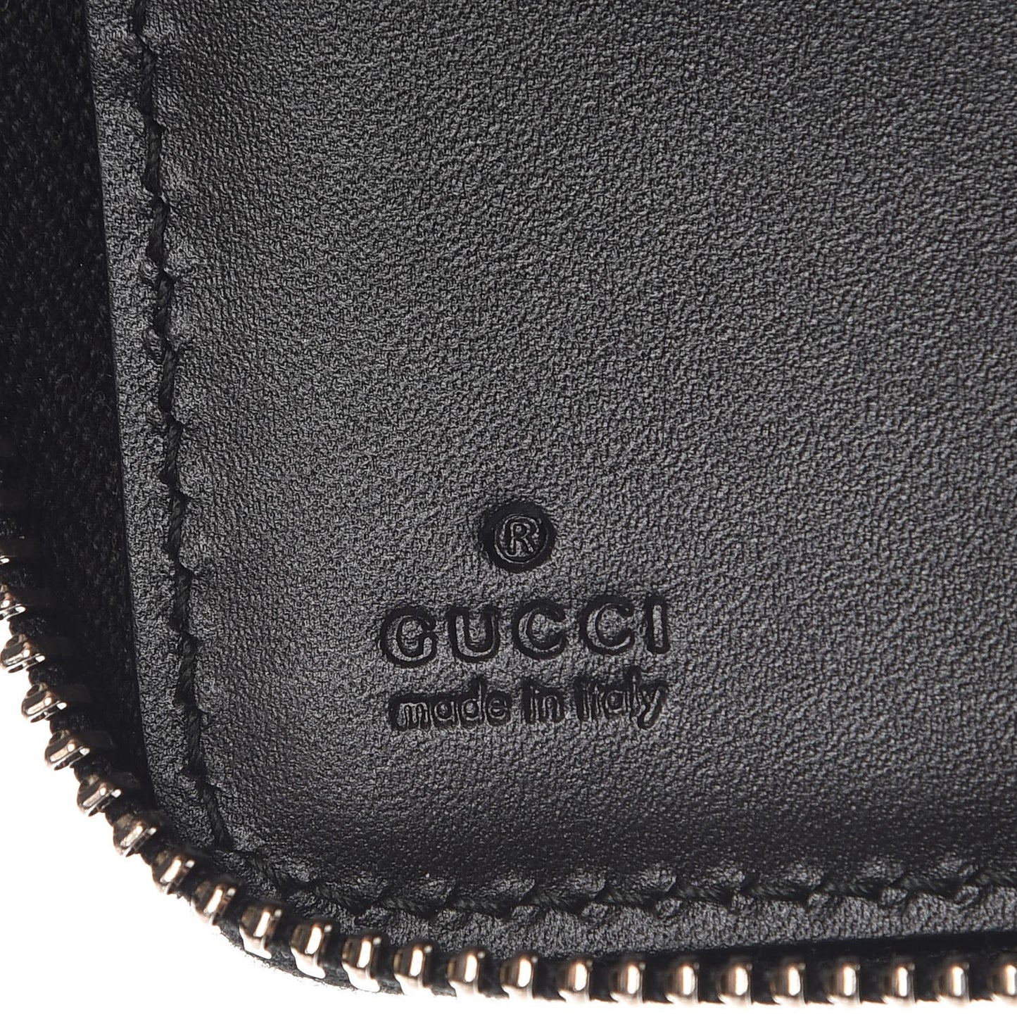 Guccissima Signature Zip Around Organizer Wallet Black