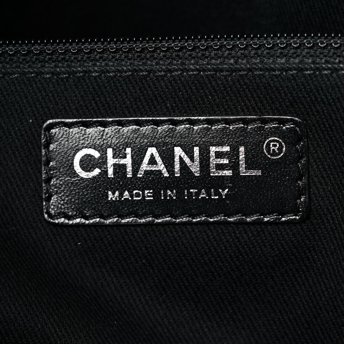 Calfskin Woven Chain Large Shopping Bag Black