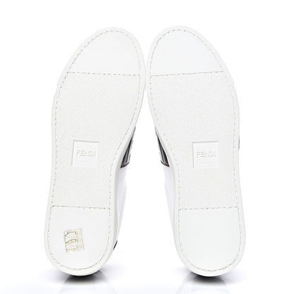 Fendi Vitello FF Embossed Womens Slip On Sneakers 39.5 Ultra White Maya Black 5 of 10
