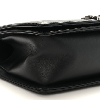 Chanel Calfskin Chevron Quilted Medium Chain Boy Flap Black 8 of 9
