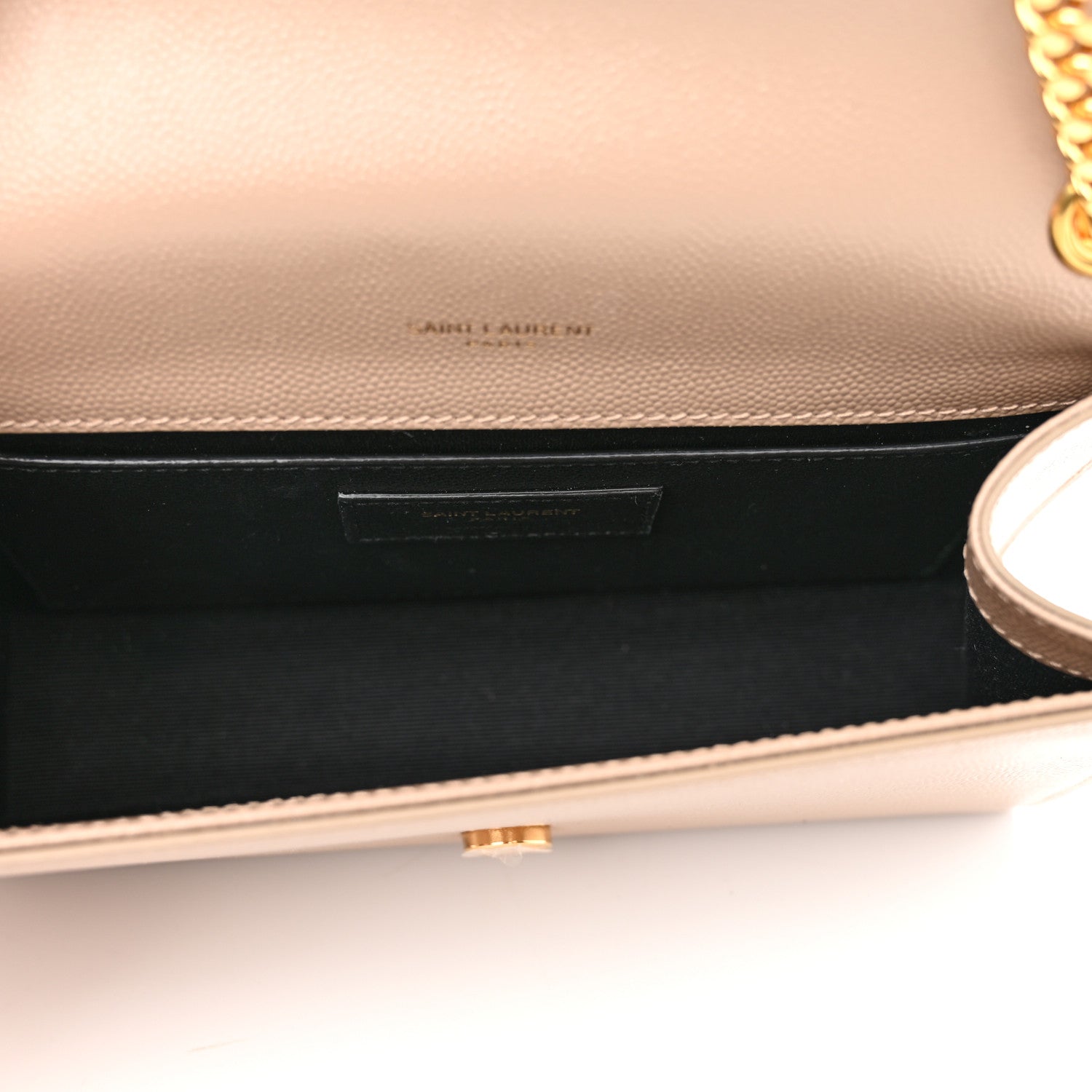 Saint Laurent Grain De Poudre Small Monogram Kate Satchel Dark Beige 5 of 11