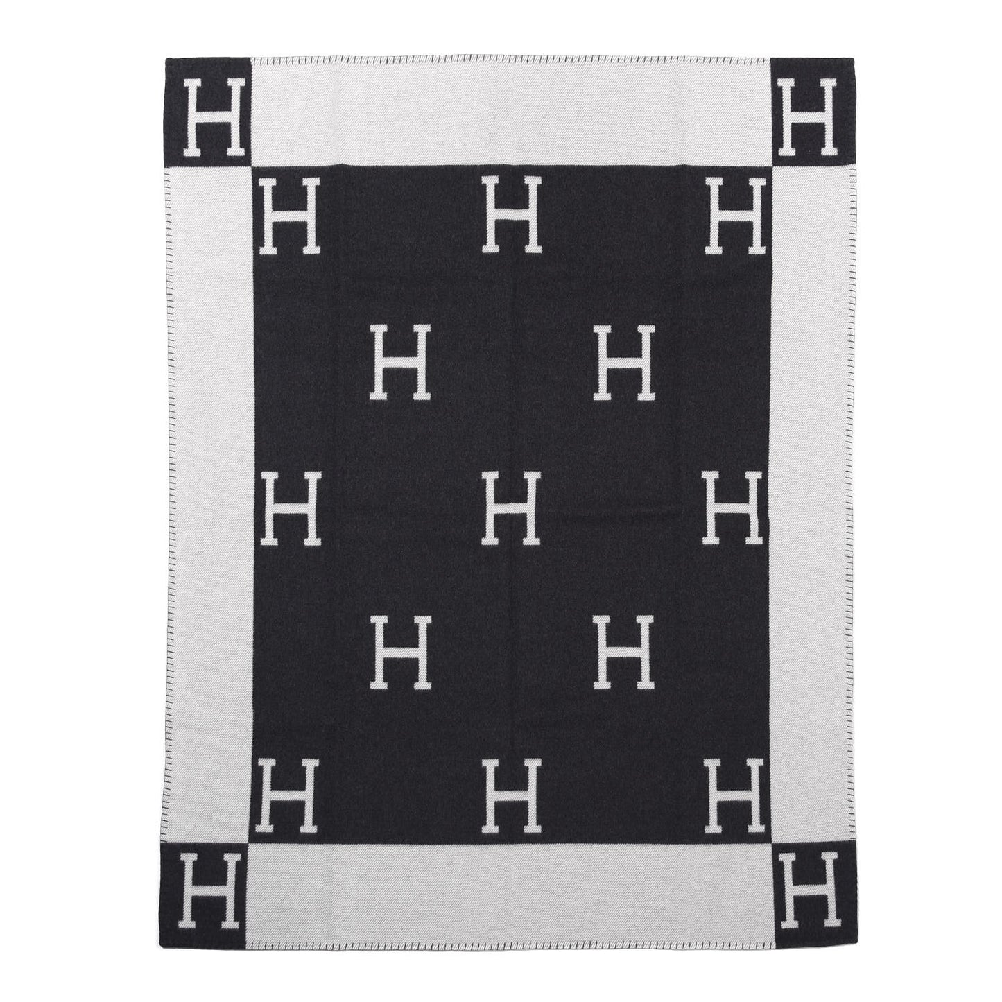 Wool Cashmere Avalon Blanket Ecru Gris Fonce