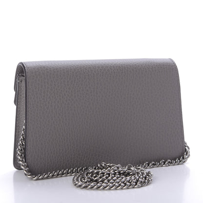 Gucci Dollar Calfskin Crystal Super Mini Dionysus Shoulder Bag Dusty Grey Black Diamond 3 of 9