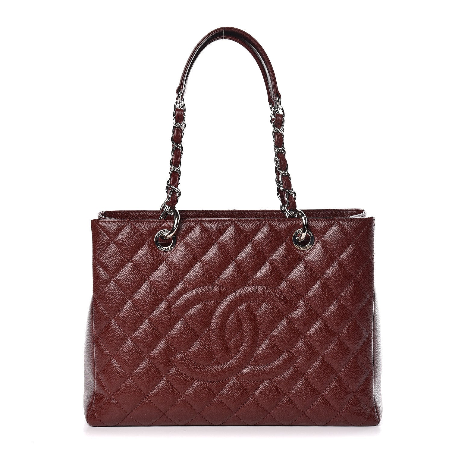 Chanel Caviar Quilted Grand Shopping Tote GST Dark Burgundy 1 of 14