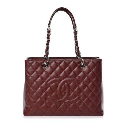 Chanel Caviar Quilted Grand Shopping Tote GST Dark Burgundy 1 of 14
