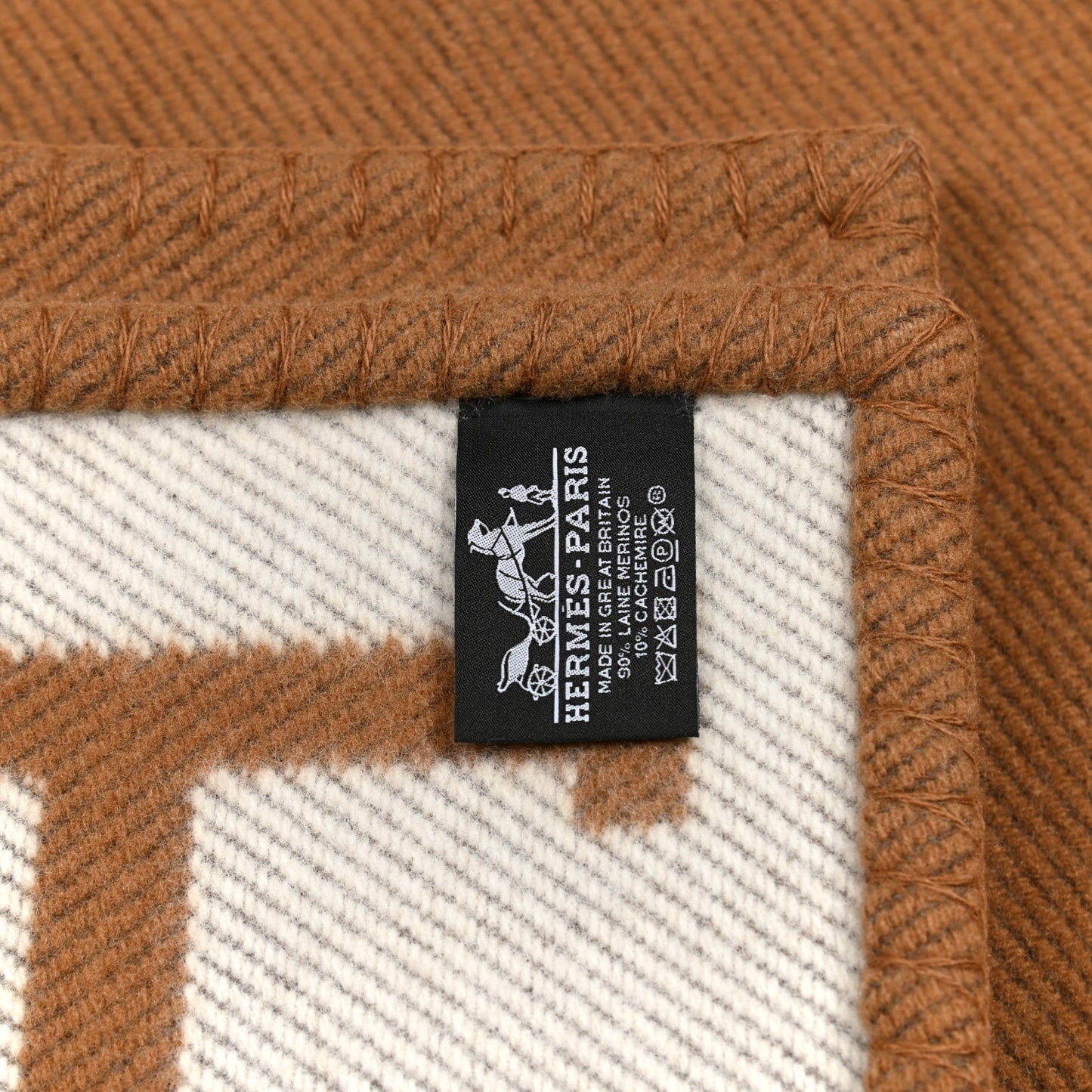Wool Cashmere New Classic Avalon Blanket Ecru Camel