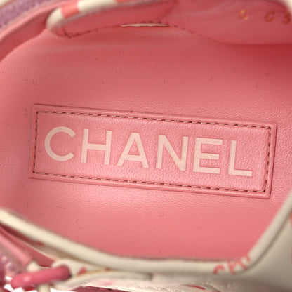 Chanel Lambskin Printed CC Velcro Dad Sandals 37 White Pink 17 of 20