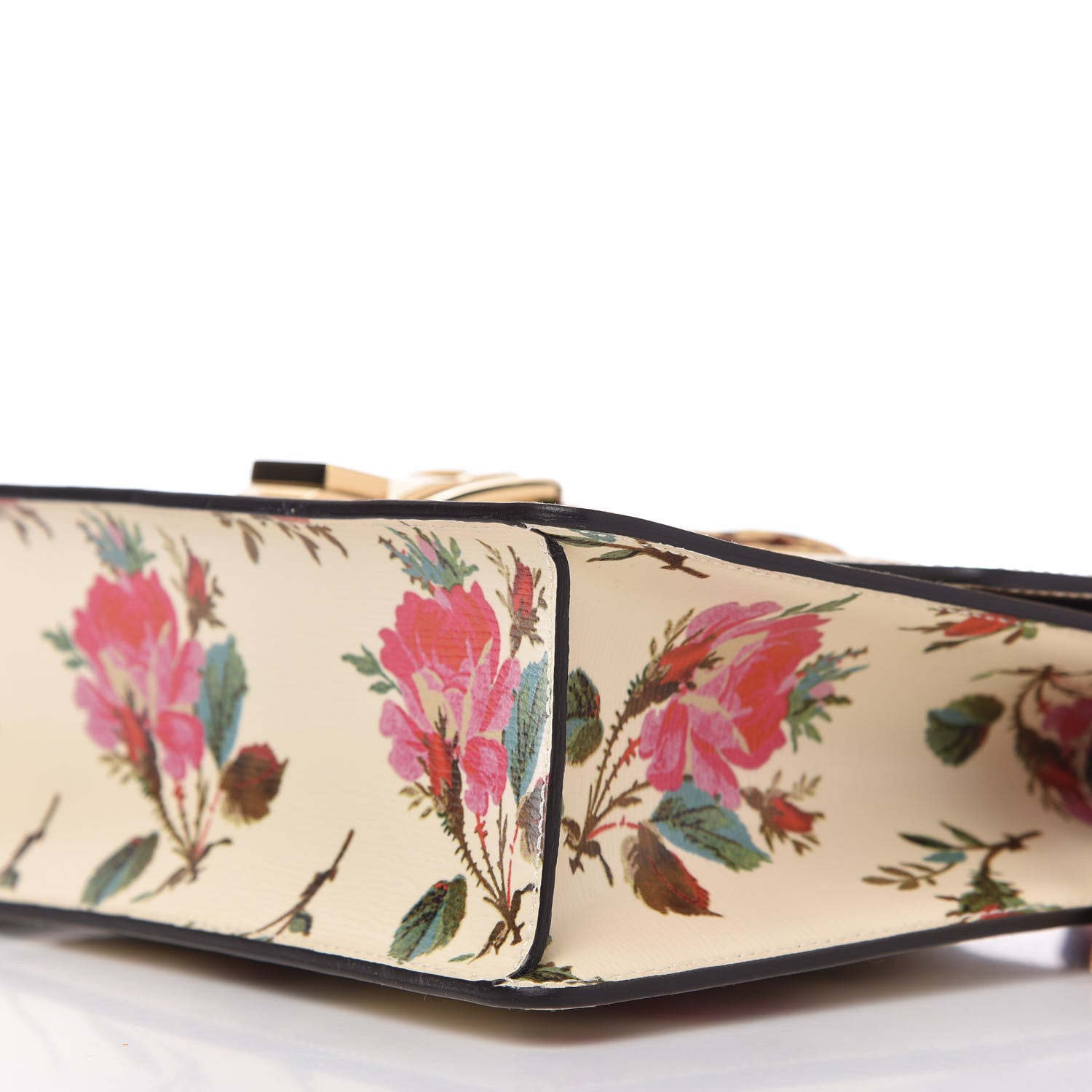 Gucci Calfskin Floral Small Sylvie Top Handle Bag Off White 7 of 10