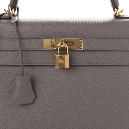 Hermes Epsom Kelly Sellier 32 Etain 10 of 11