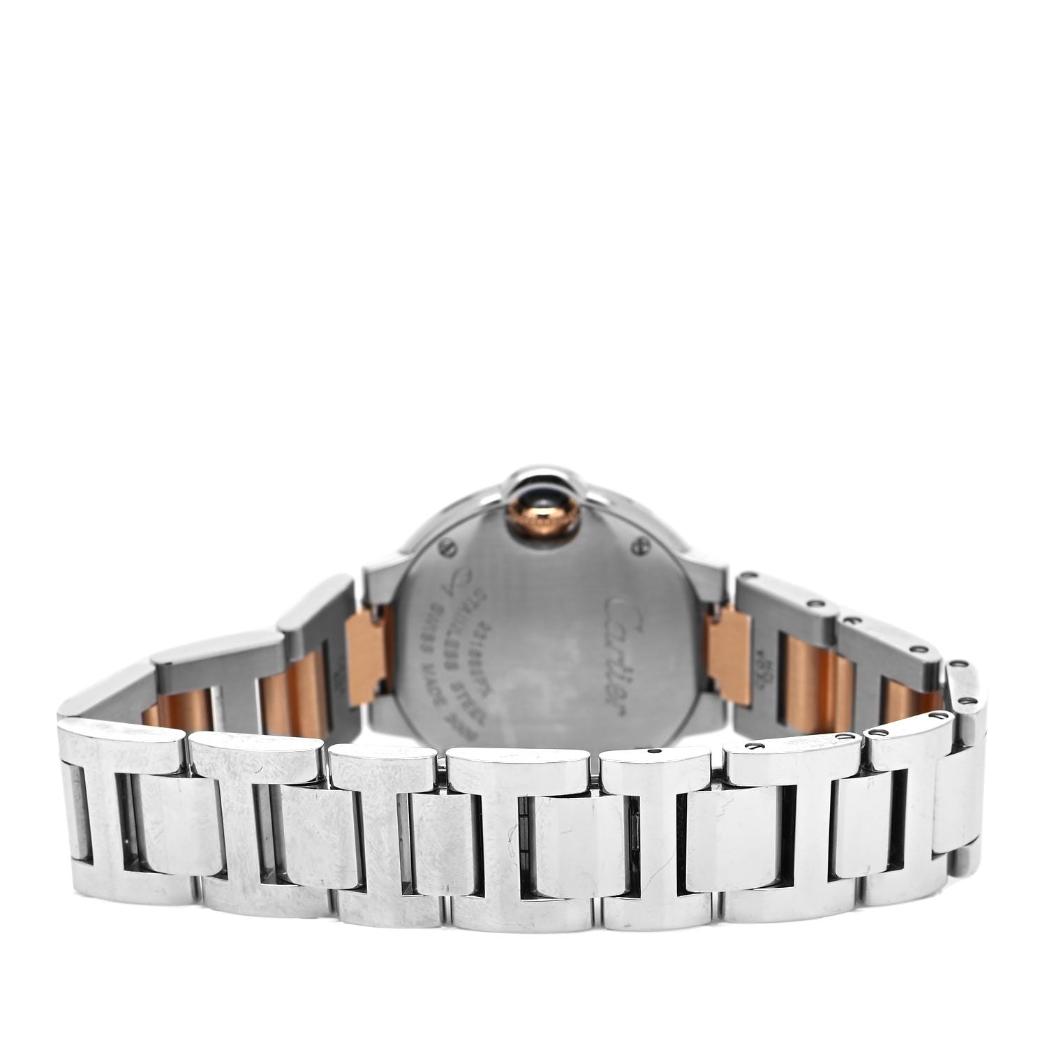 Cartier Stainless Steel 18K Pink Gold Pink Mother of Pearl 28mm Ballon Bleu De Cartier Quartz Watch 3 of 4