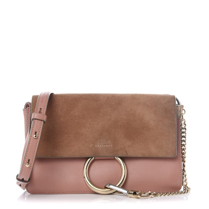 Chloe Suede Calfskin Small Faye Shoulder Bag Nougat 1 of 9