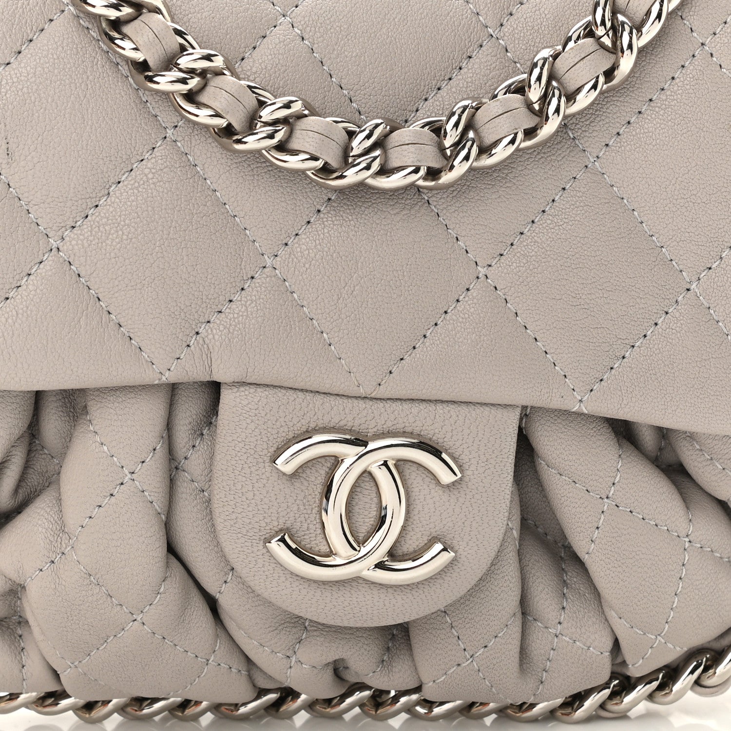 Chanel Washed Lambskin Quilted Mini Chain Around Flap Taupe 7 of 10