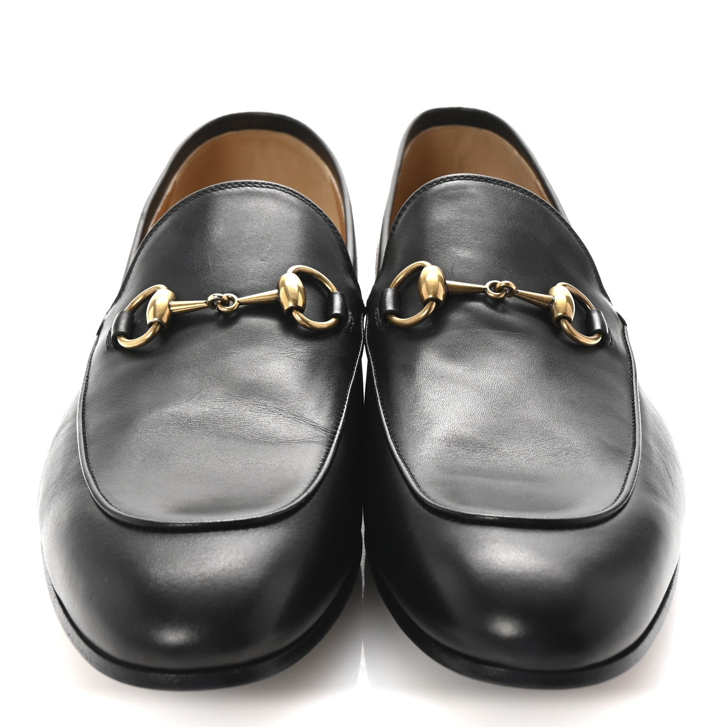 Gucci Betis Glamour Calfskin Horsebit Mens Jordaan Loafers 9 Black 3 of 10