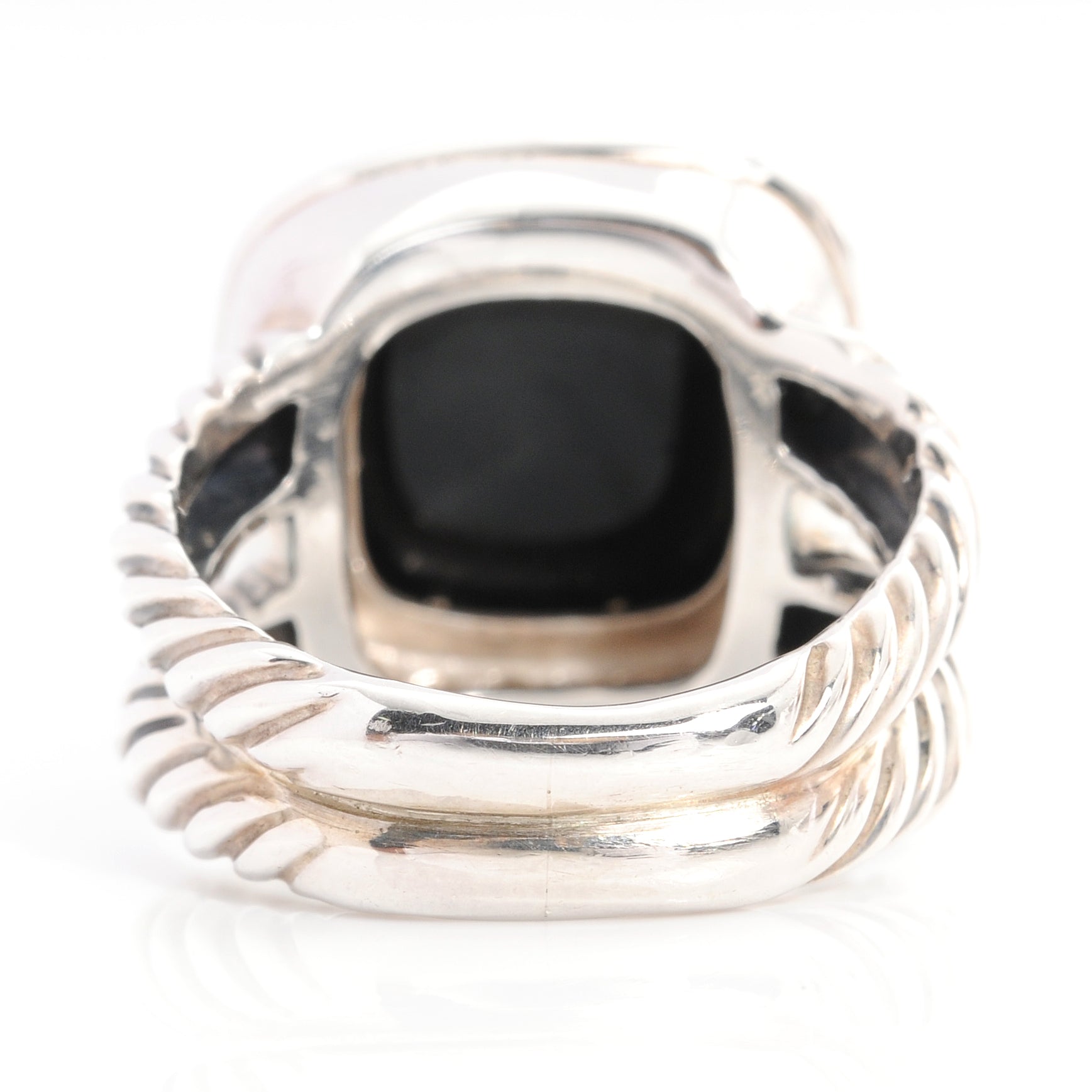 David Yurman Sterling Silver Diamond Black Onyx 11mm Albion Ring 50 5.5 3 of 10