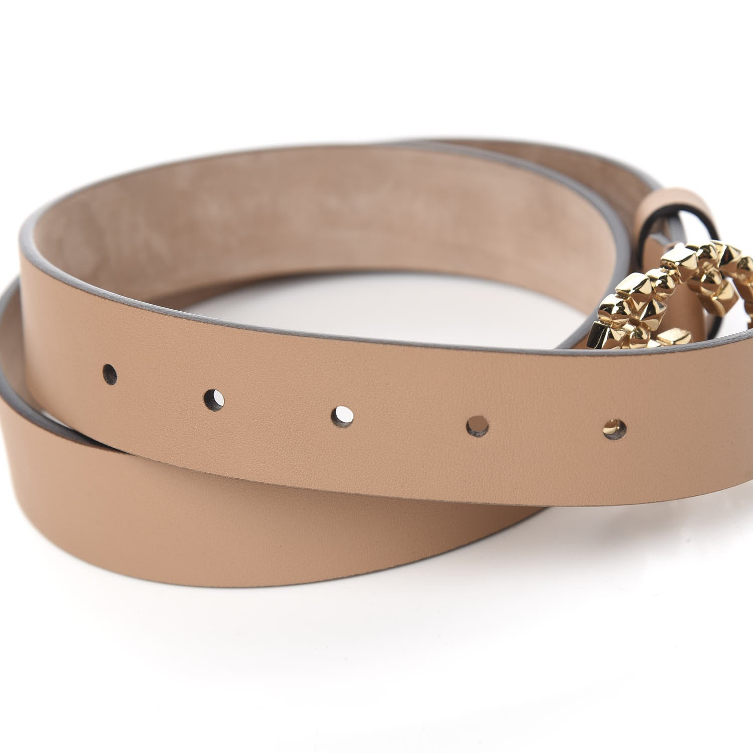 Gucci Calfskin Studded Interlocking G Belt 80 32 Brown 4 of 5