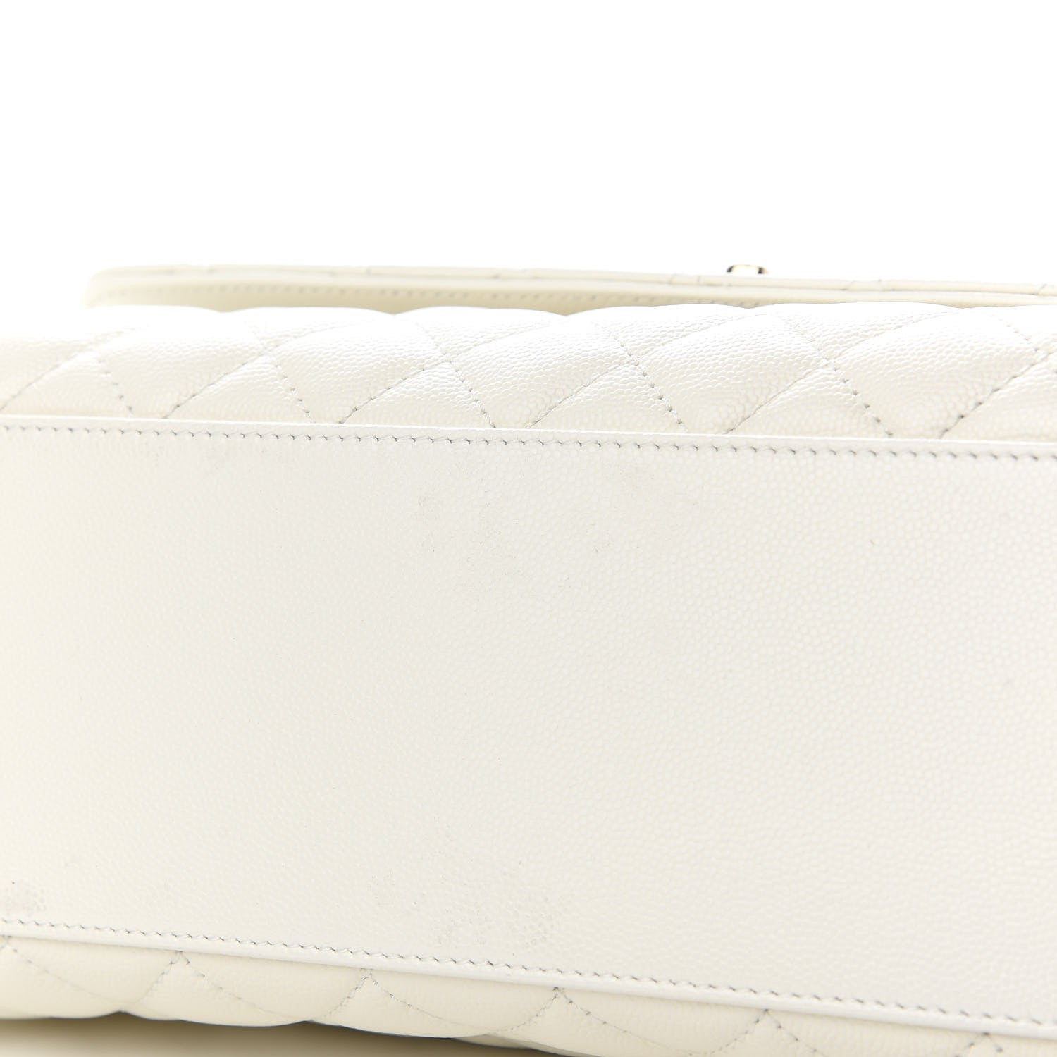 Chanel Caviar Quilted Small Coco Handle Flap White 9 of 9