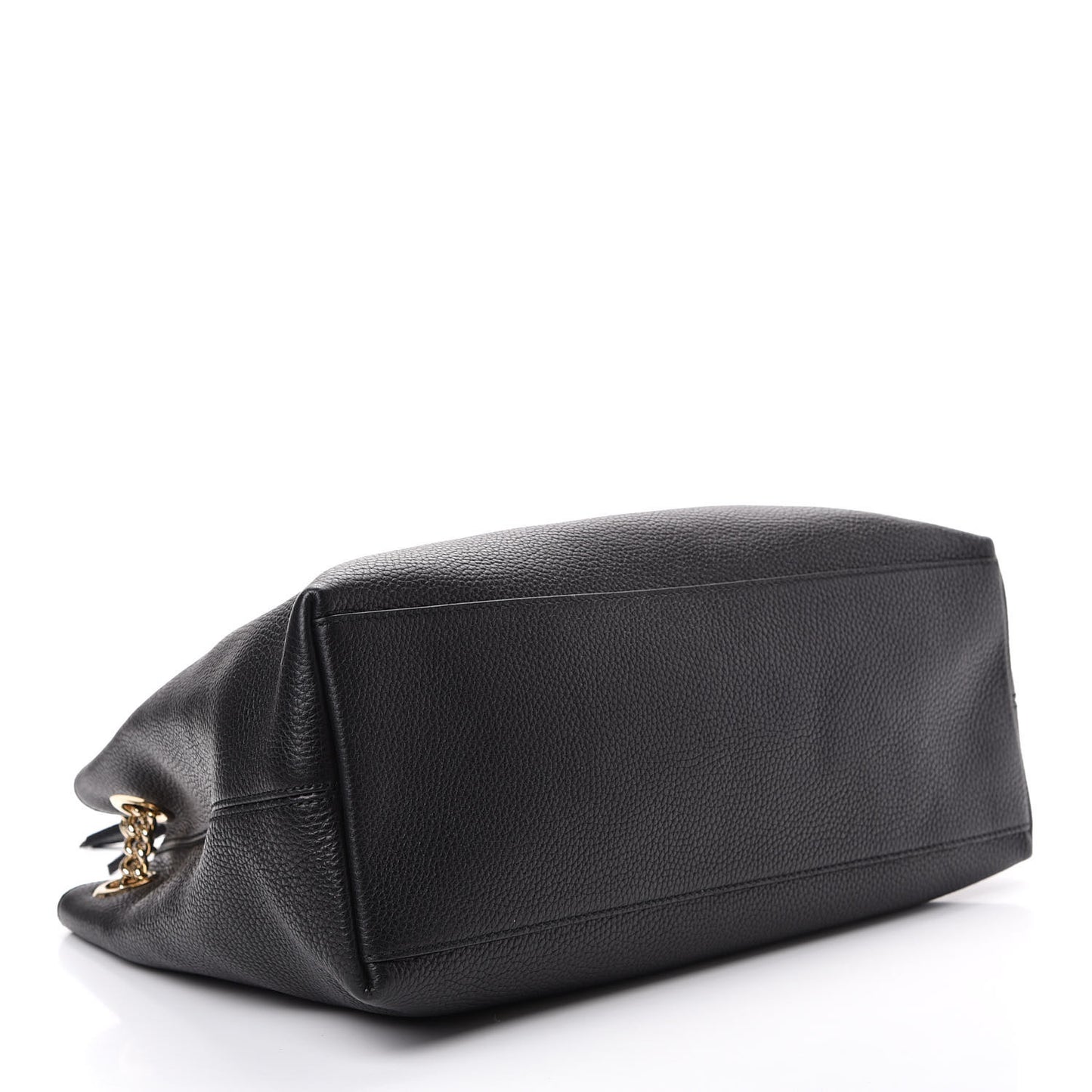 Pebbled Calfskin Medium Soho Chain Shoulder Bag Black