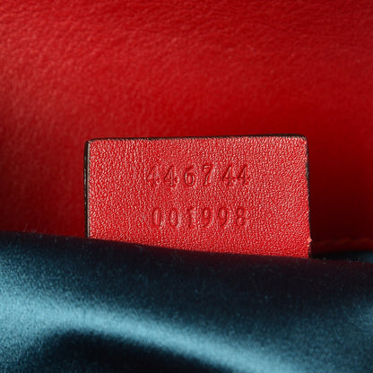 Gucci Velvet Matelasse Mini GG Marmont Shoulder Bag Hibiscus Red 7 of 7