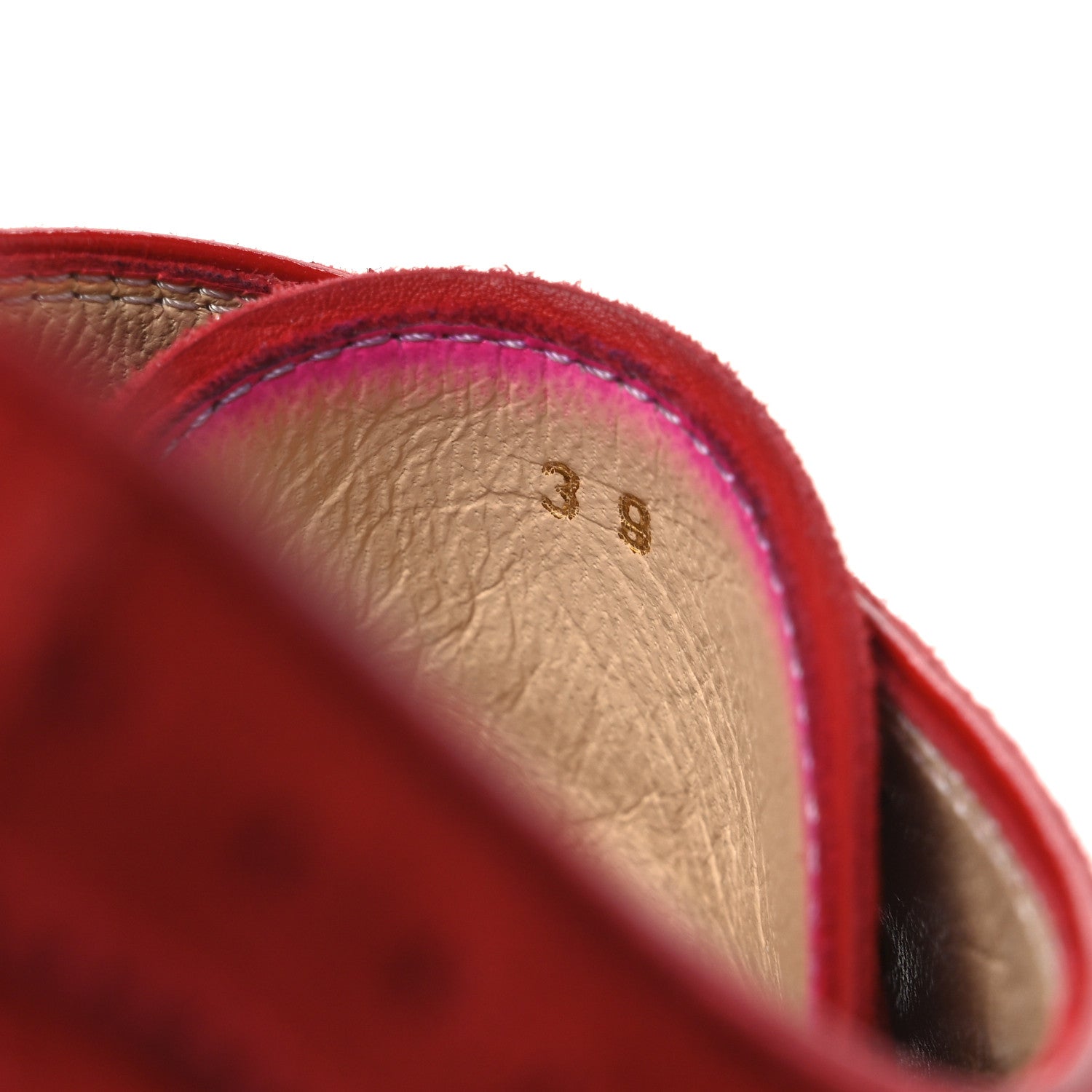 Christian Louboutin Veau Velours Charletta Brogue Oxfords 39 Flamenco 9 of 12