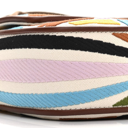 Fendi X SARA COLEMAN Canvas Vitello King Seta FF Fish Eye Embroidered Baguette Grezzo Multicolor Ghianda 11 of 13