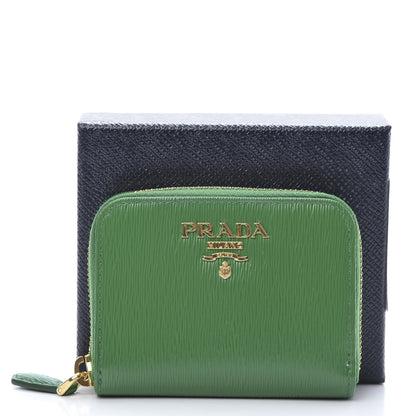 Prada Vitello Move Metal Coin Purse Verde 9 of 9