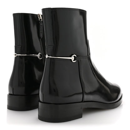 Gucci Brushed Calfskin Michelangelo Slim Horsebit Ankle Boots 39.5 Black 5 of 9