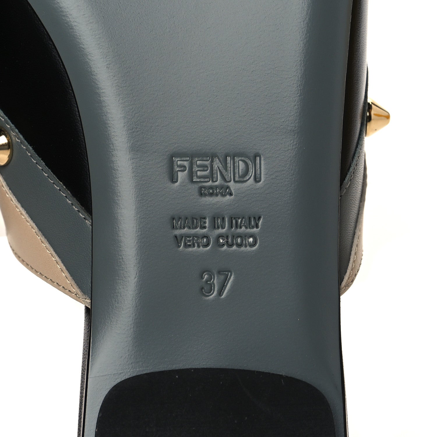 Fendi Vitello Sabot Monster Face Mules 37 Camelia 6 of 9