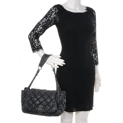 Chanel Iridescent Calfskin Bubble Quilt Flap Grey 2 of 7