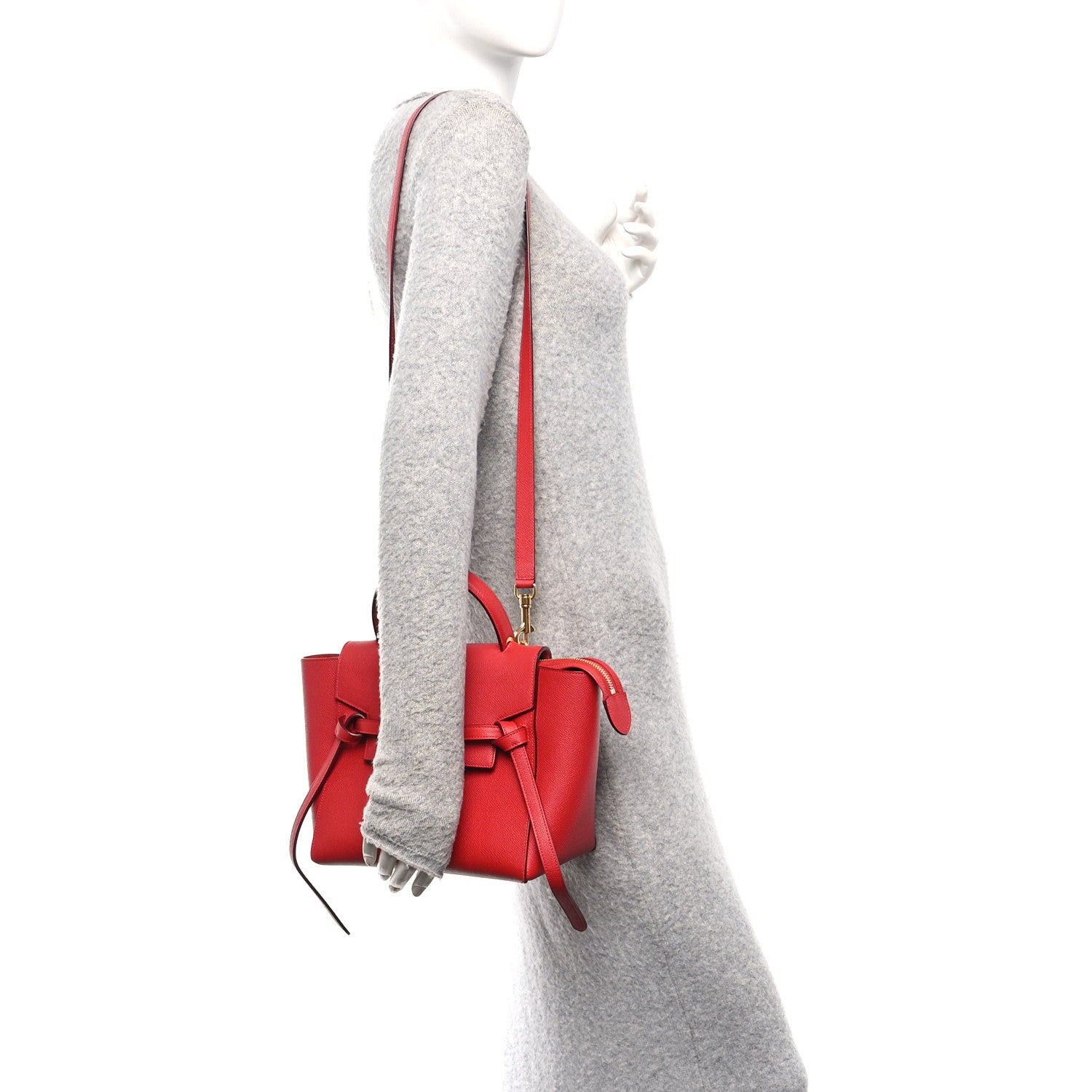 Celine Baby Grained Calfskin Micro Belt Bag Coquelicot 2 of 10