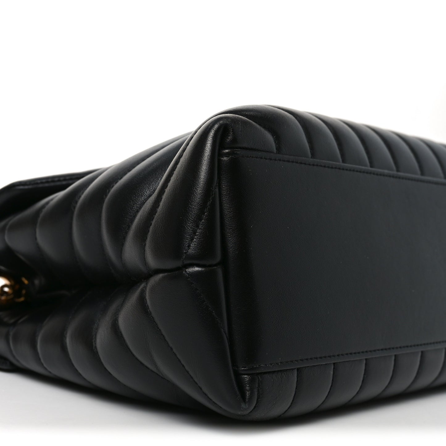 Calfskin Y Quilted Monogram Medium Loulou Chain Satchel Black