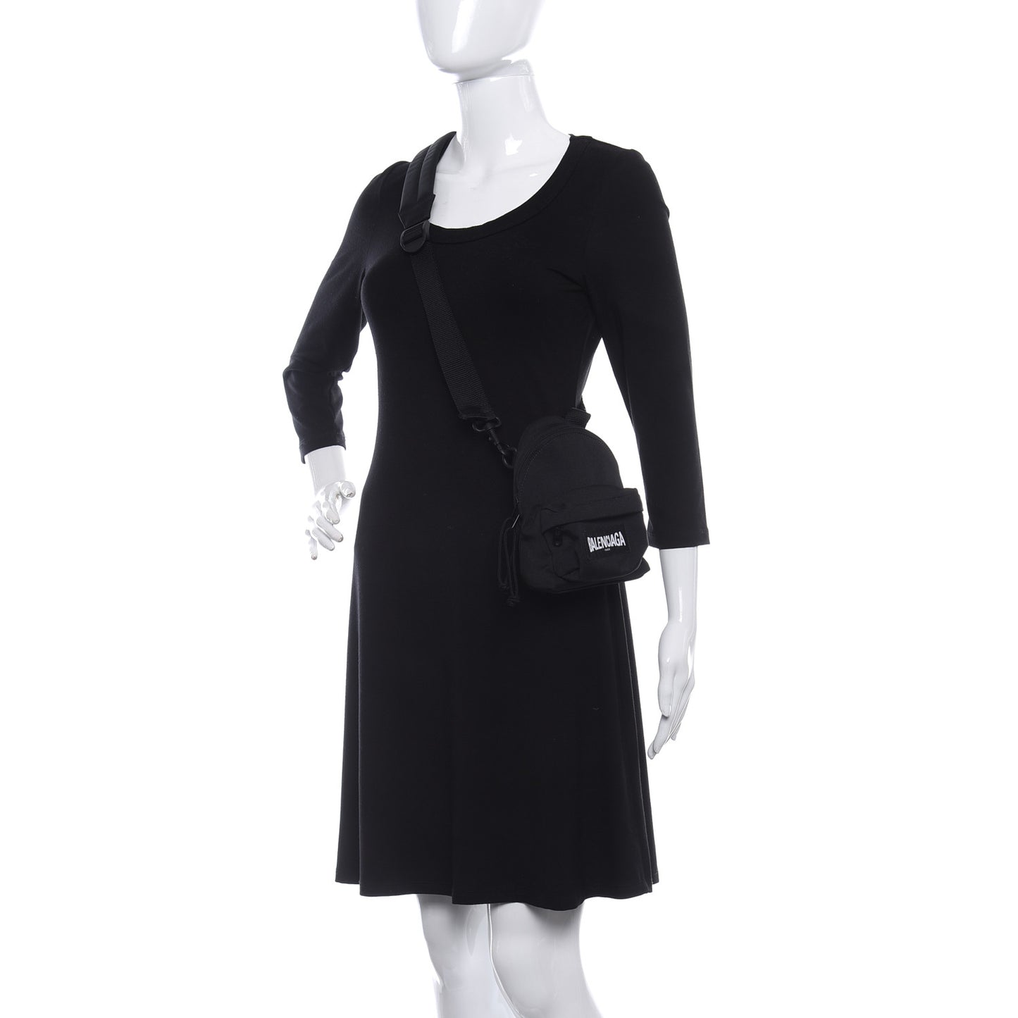 Recycled Casual Nylon Mini Oversized Backpack Black