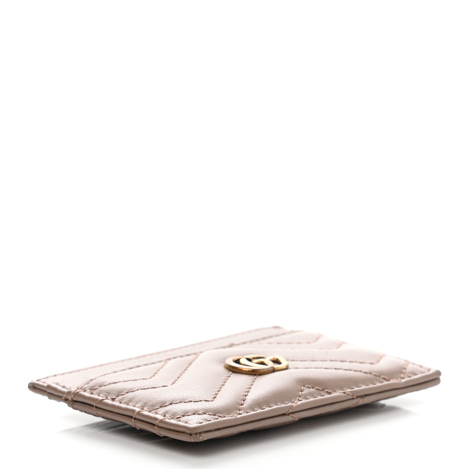 Gucci Calfskin Matelasse GG Marmont Card Holder Porcelain Rose 4 of 10